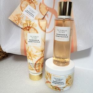 Victorias SECRET Mandarin and Honey SUCKLE SET with Tote
